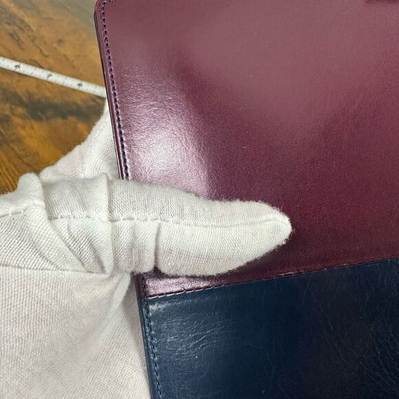 Yves Saint Laurent YSL Vintage Multicolor Two-Tone Long Wallet W/ Added Crossbod - Picture 7 of 16